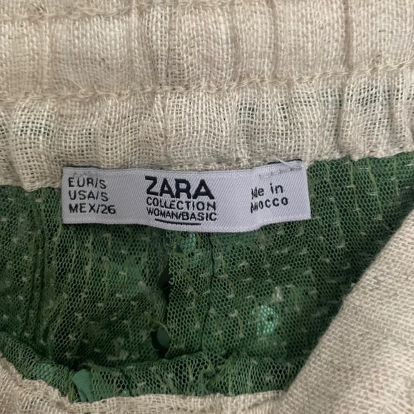Zara Matte Green Sequin Shorts Small - Picture 5 of 10